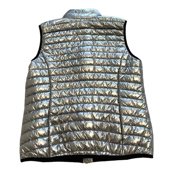 Joe Fresh Silver Metallic Puffer Vest - Size Small - Picture 3 of 12
